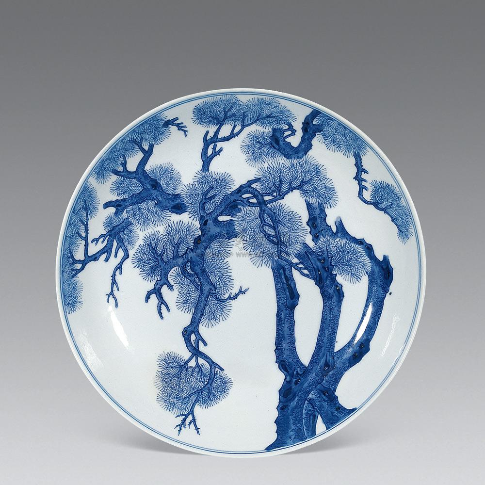【清光绪 青花松树盘】拍卖品_图片_价格_鉴赏_清代青花瓷器_雅昌艺术