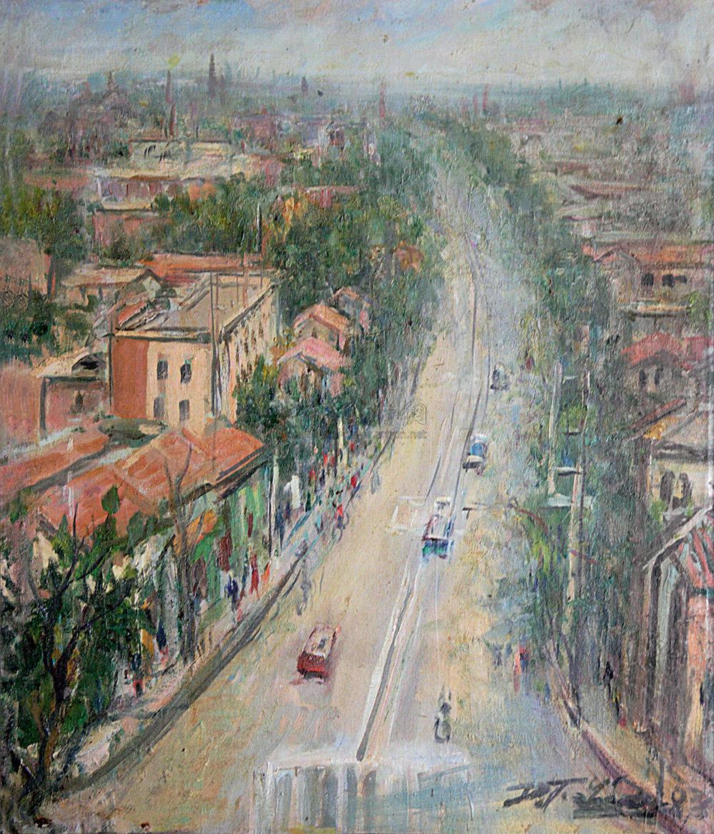 【郑州街景 布面 油画框】拍卖品_图片_价格_鉴赏_油画_雅昌艺术品