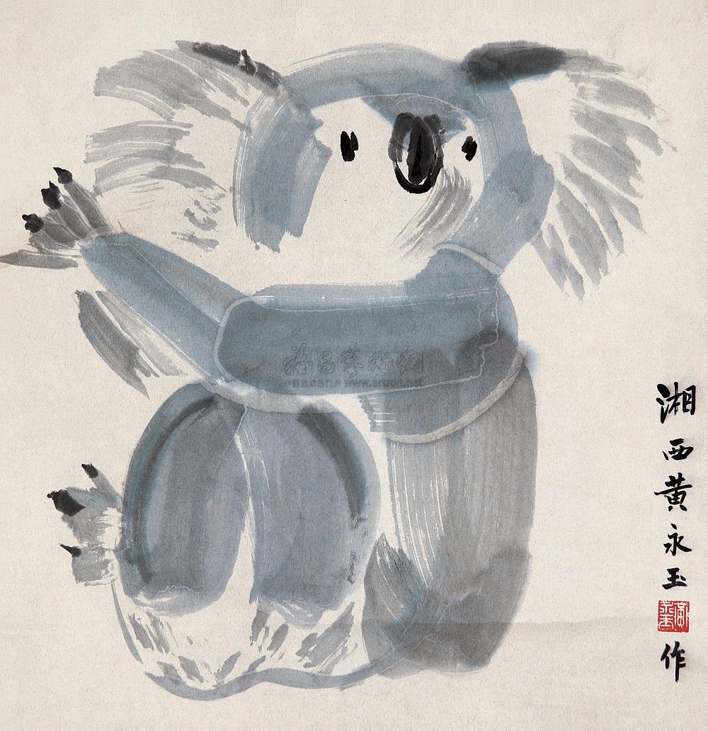 0133 考拉 立轴 设色纸本