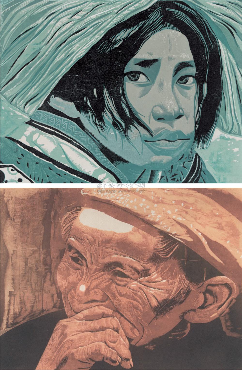 贵州人 (二张) 套色 木刻 8/8】拍卖品_图片_价格_鉴赏_版画_雅昌艺术