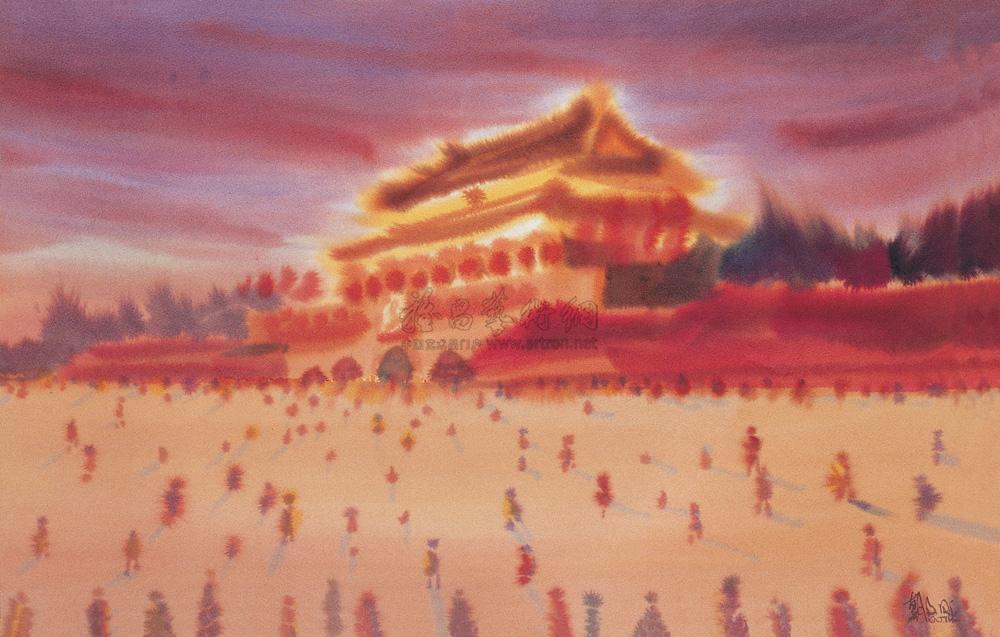 【2007年作 天安门 纸本 水彩】拍卖品_图片_价格_鉴赏_水粉水彩_雅昌