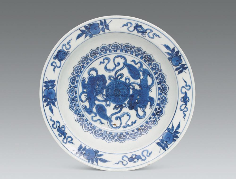 【清 青花狮子滚绣球盘】拍卖品_图片_价格_鉴赏_清代青花瓷器_雅昌