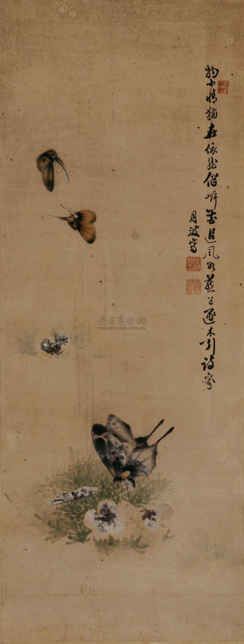 0266 工笔蝴蝶 立轴 纸本