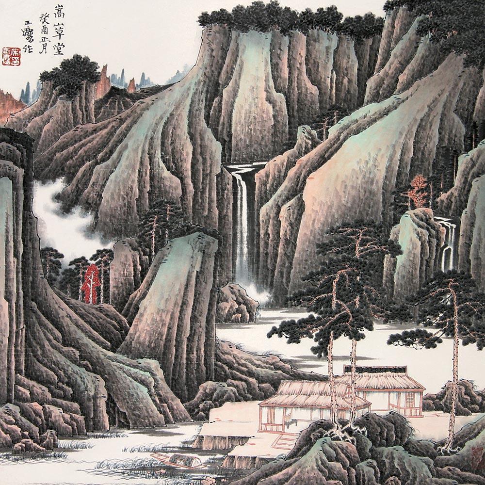 0705 嵩山草堂 立轴 设色纸本