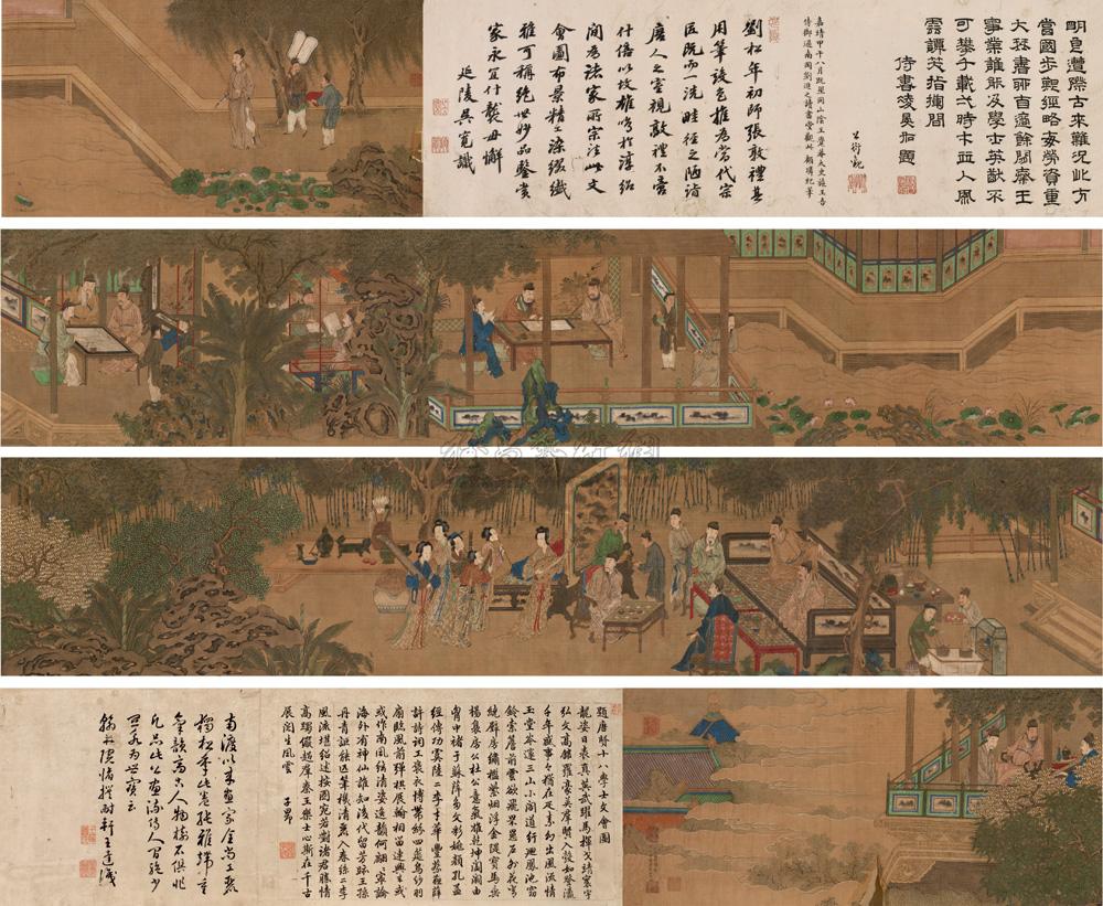 0633 唐贤十八学士图 手卷 绢本设色
