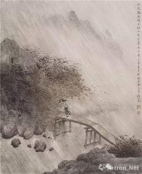 许信容《山色空蒙雨亦奇 纸本设色 2015年