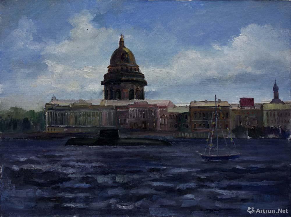 圣彼得堡圣埃萨大教堂 张承其 60x80cm 布面油画