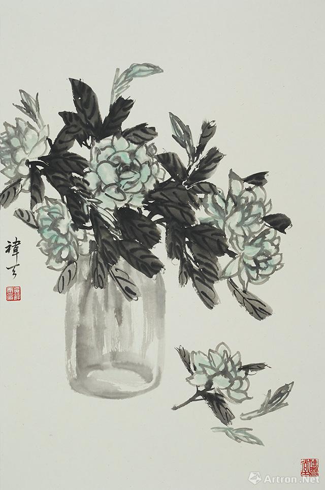 《栀子花》   138×69cm 2016年