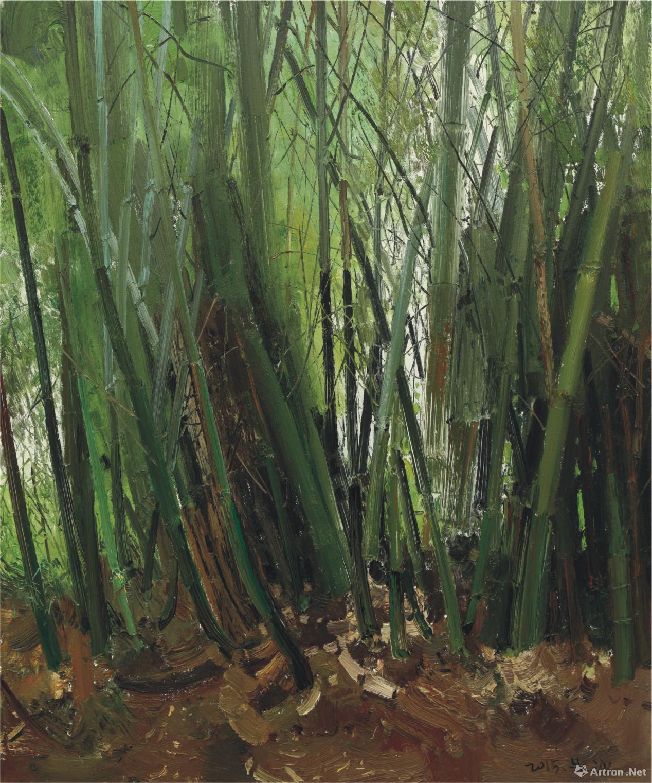 《会呼吸的竹子》  朱沙 120x100cm  布面油画