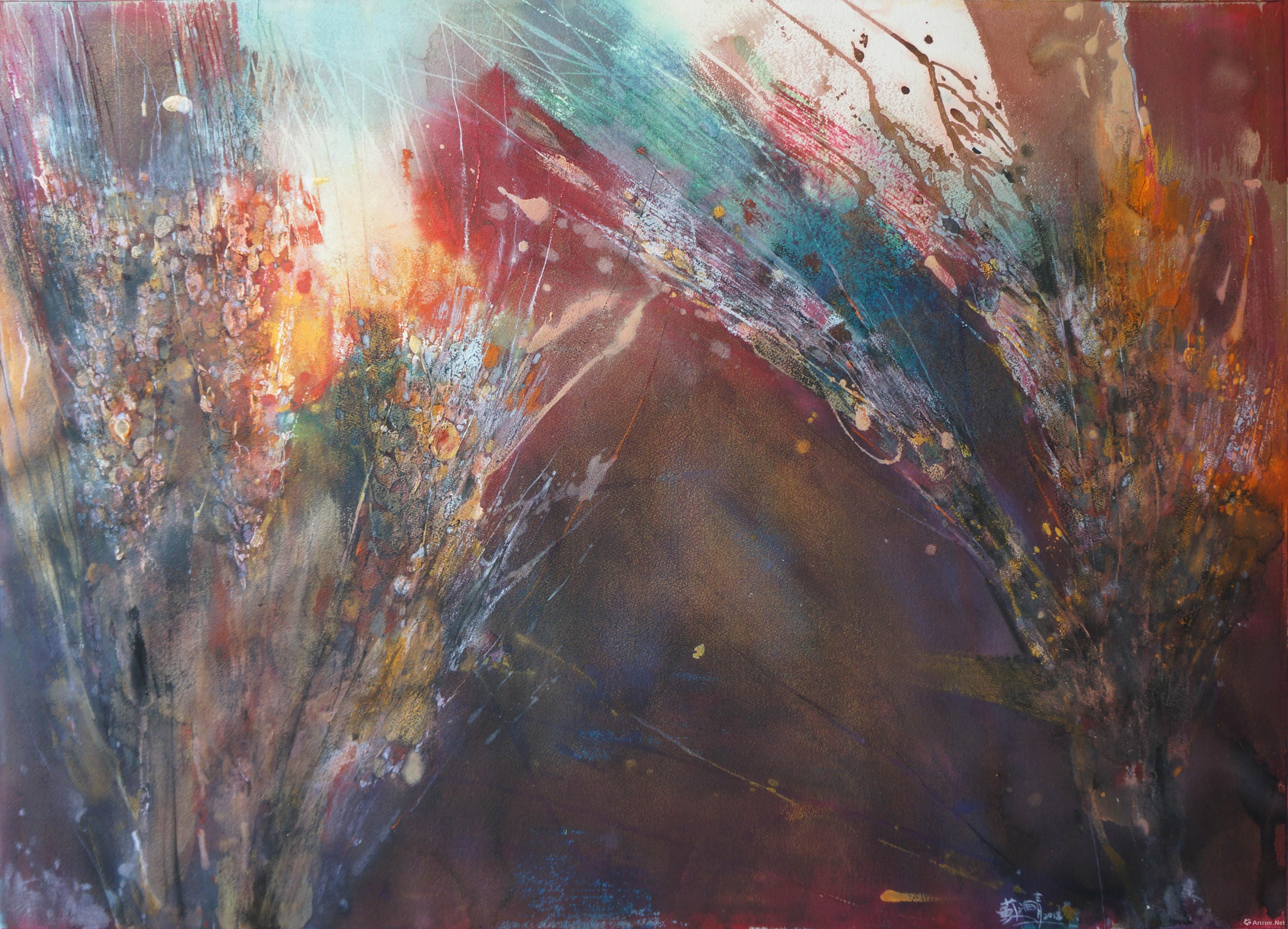 《喜悦》  苏海青 80x110cm 2018年 纸本水彩