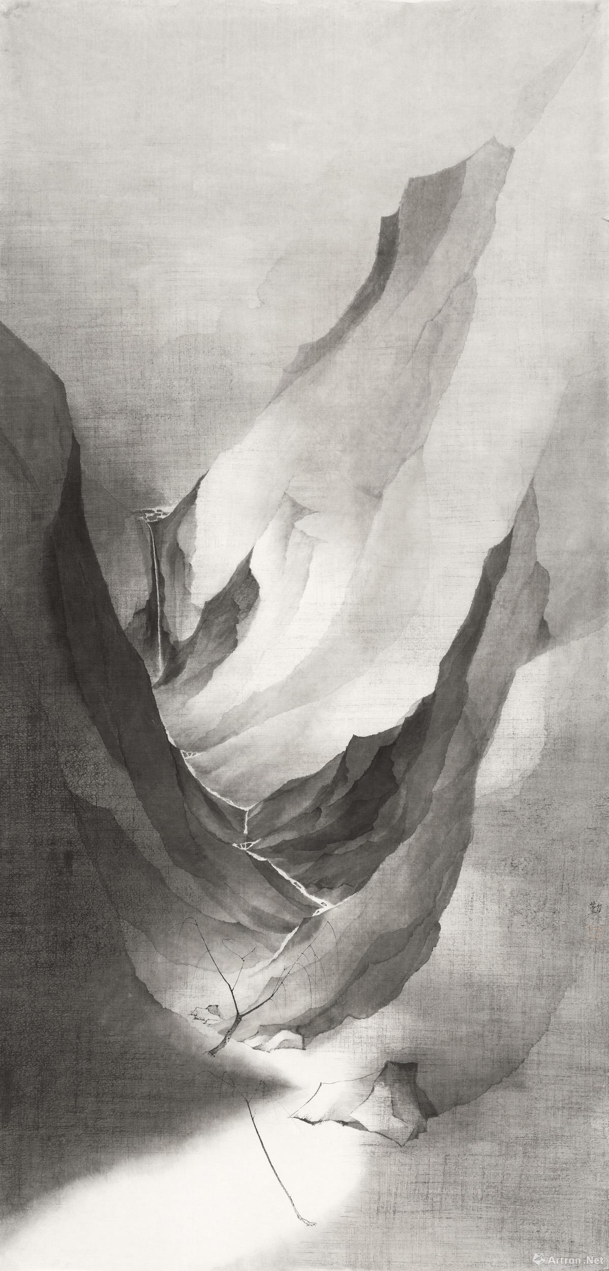 《仿宋山水》  沈勤 175x86cm 2017年 纸本水墨