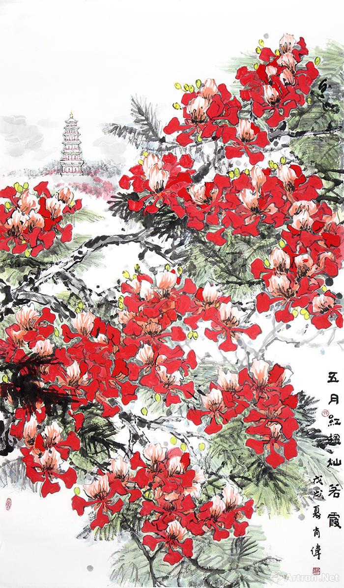 "凤凰花开"中山市树国画,诗歌创作展