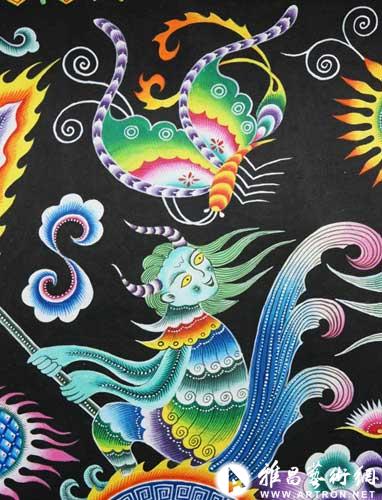 湘西保靖苗画《麒麟送子》荣获金奖_展览评论_雅昌新闻