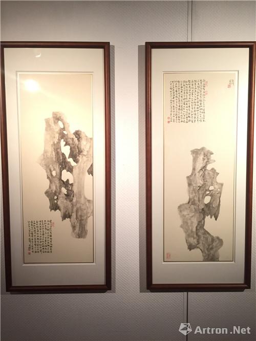 沈伟《灵石之属》纸本水墨,30×80cm,2014年